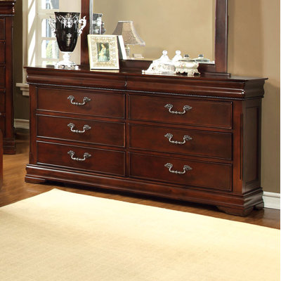 Commode double 6 tiroirs avec miroir Treska