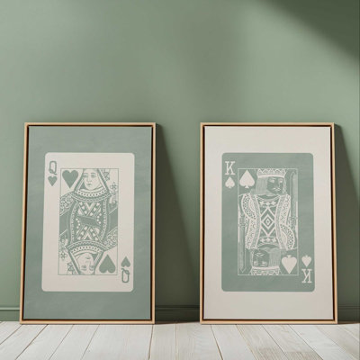 Sage Queen and King Cards Set of 2