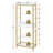 HOOBRO 5 Tier Bookcase with Charging Station and Glass Storage Shelves