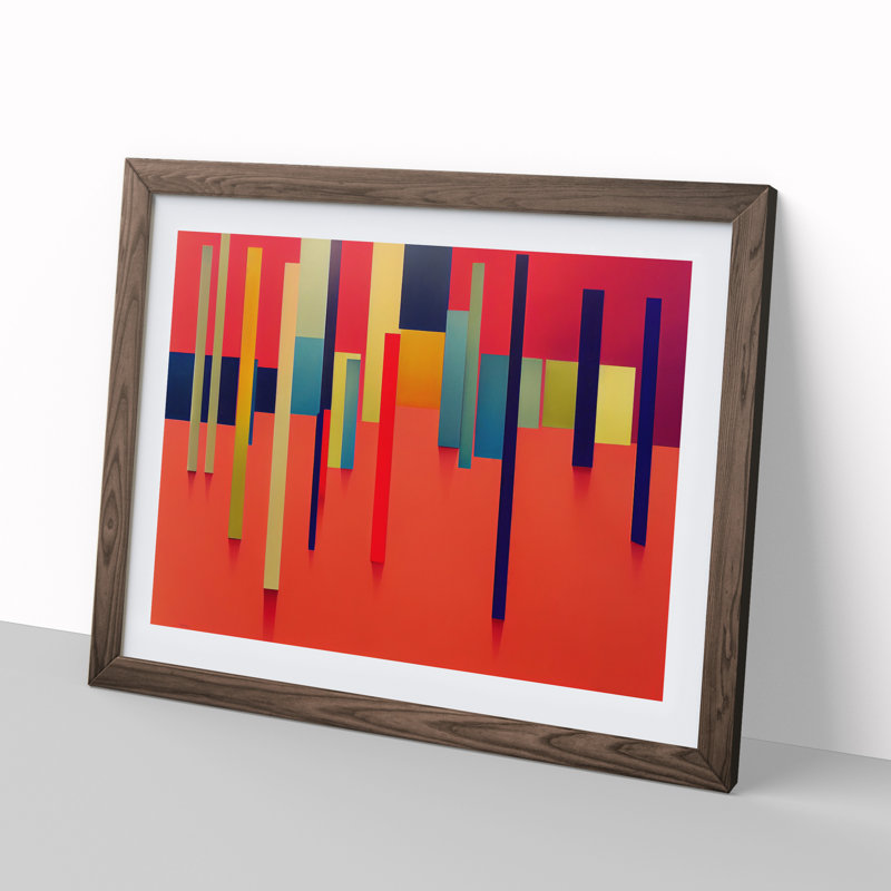 Intense Modern - Single Picture Frame Print, 25cm H x 34cm W x 2cm D, Walnut