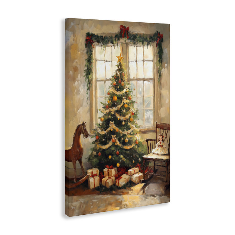 «Christmas Morning Window View Canvas», conception par Petal Prints Design, H 45 po x l 30 po