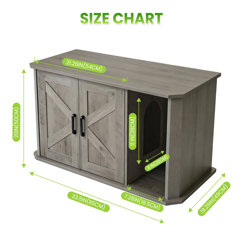 Metal Litter Box Enclosure, Grey