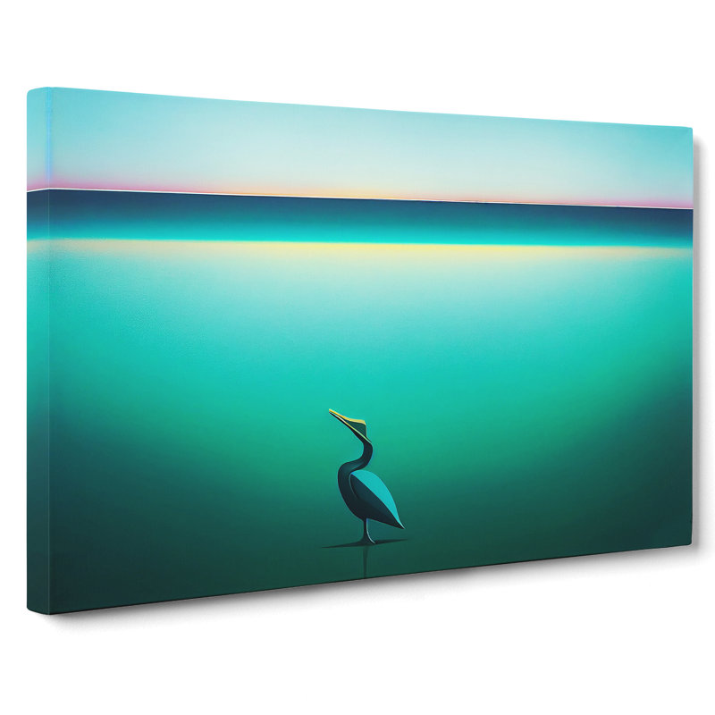 Lone Pelican - Wrapped Canvas, 35cm H x 50cm W x 3cm D