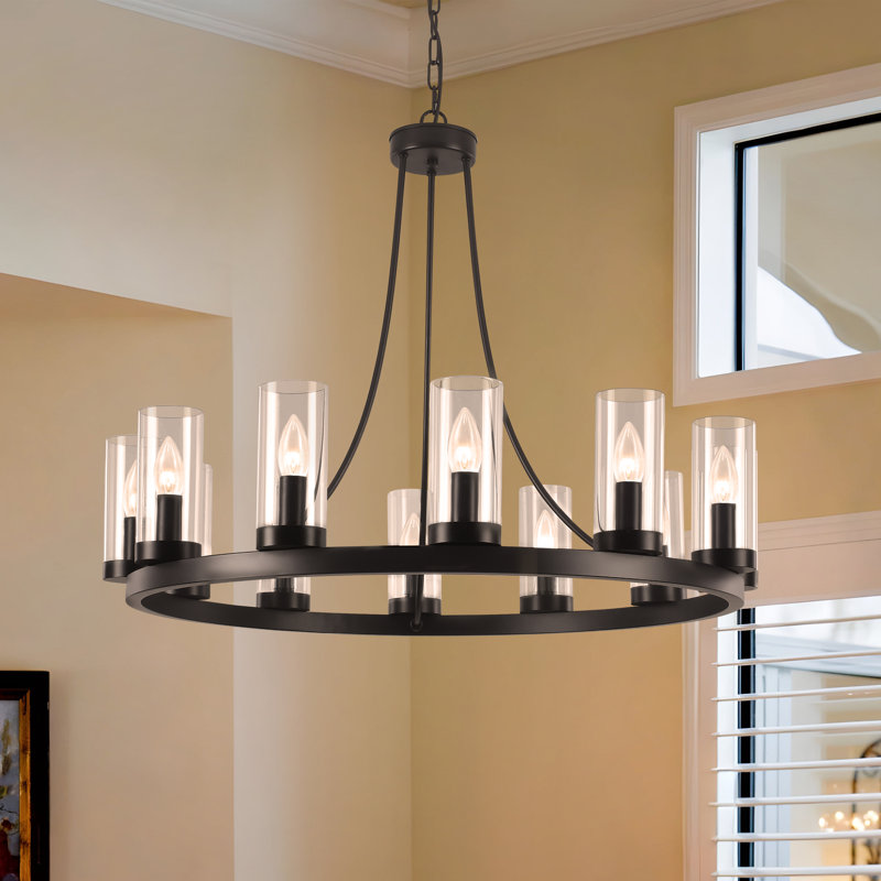Barfleur 12-light Rustic Large Wagon Wheel Chandelier
