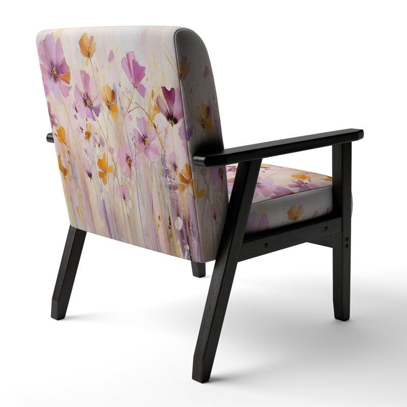 Fauteuil rembourré moderne Pink Whimsical Wildflowers II