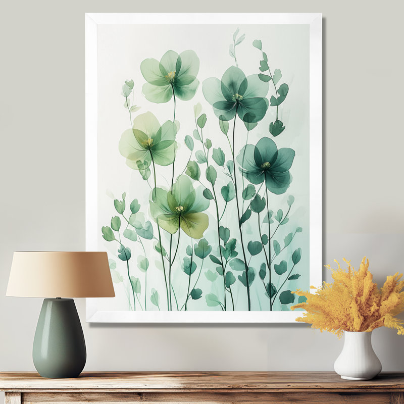 Nadel - impressions sur toile florales, H 44 po x l 34 po, Reproduction encadrée sans passe-partout, Blanc