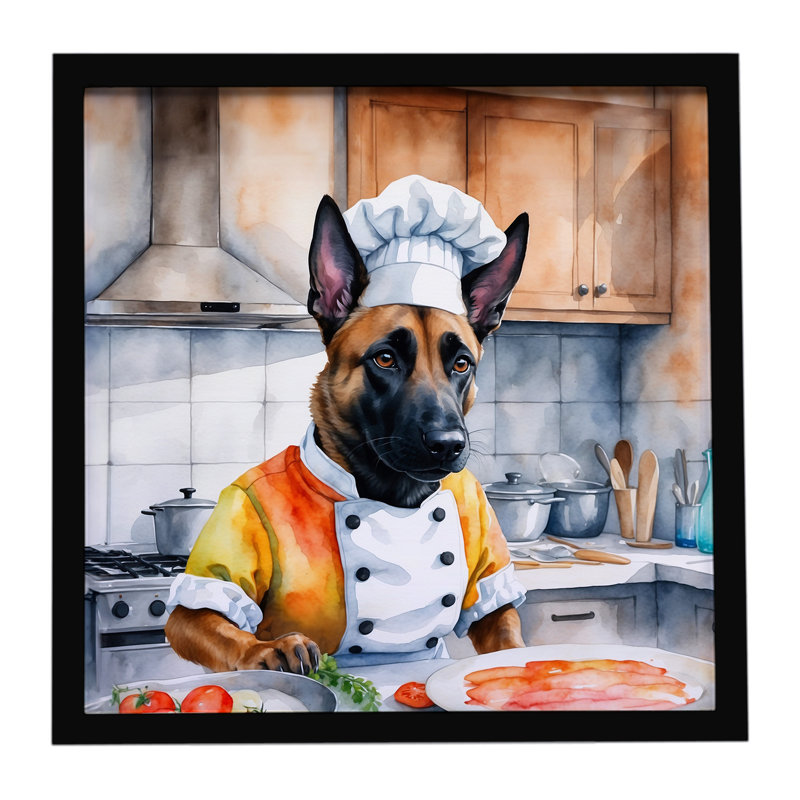 Belgian Malinois The Chef Framed Metal Print
