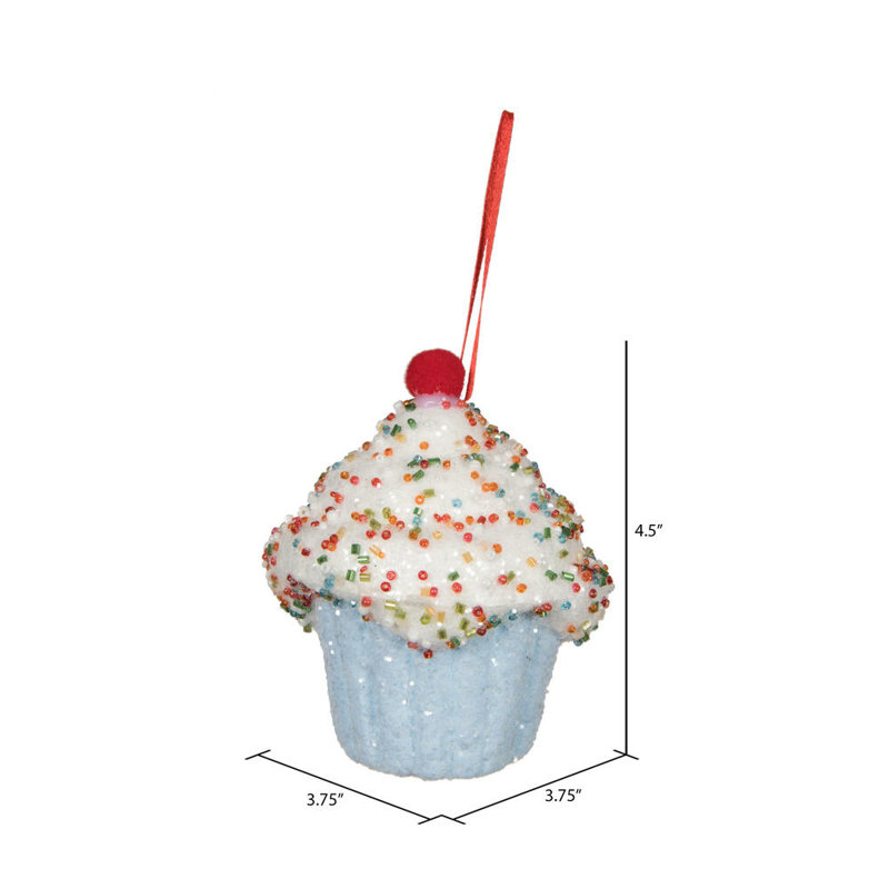 Ornement boule de petit gâteau Frann, Bleu clair