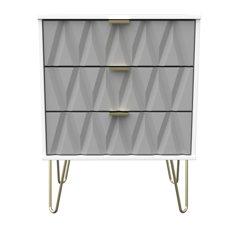 Fully Assembled Peoa 3 Drawer 57.5Cm W Chest of Drawers, Grey/White