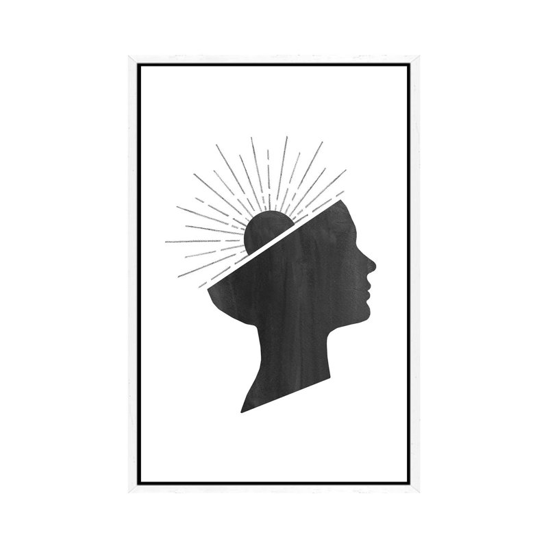 Woman Sun by Whales Way - Print on Canvas, 101.6cm H x 66.04cm W x 3.81cm D, White Framed