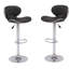 Ensemble de 2 tabourets de bar pivotants réglables et réglables en cuir de polyuréthane avec dossier et repose-pieds-117204133-117204132