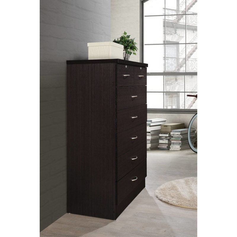 Commode 7 tiroirs l 31,5 po Willma, Chocolat
