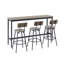 Ensemble de table de bar 63 po avec tabourets rembourrés en polyuréthane 63 po, mobilier de cuisine rustique gris