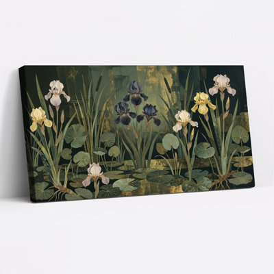 Iris Garden Canvas Wall Art Oil Painting Print Set Of 1