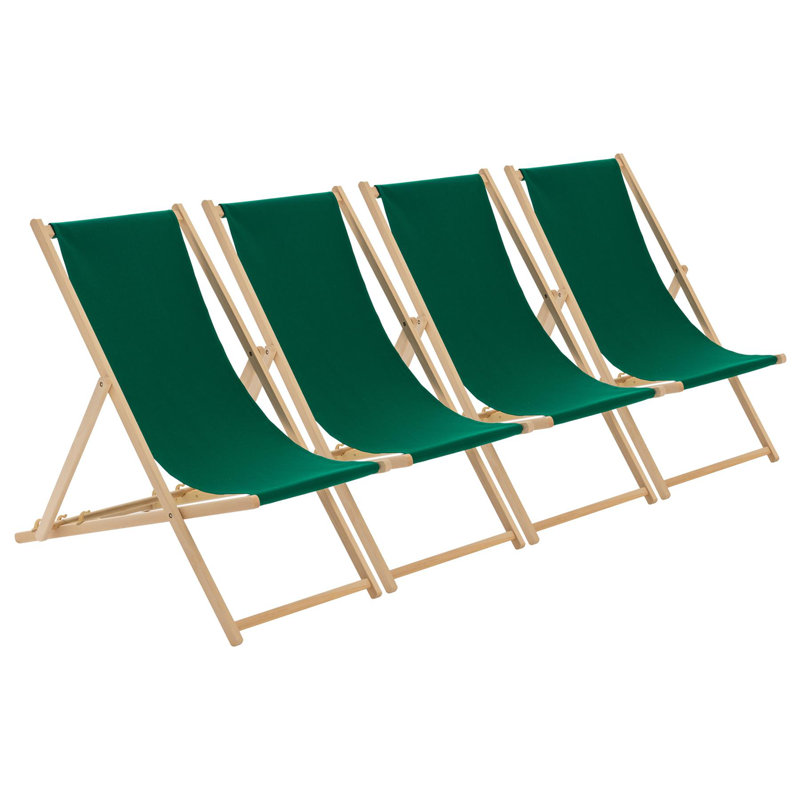 Harbour Housewares - Folding Wooden Deck Chairs, Green 