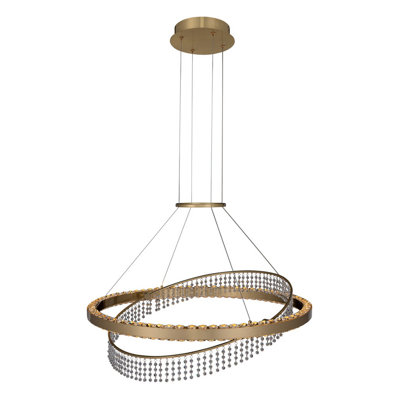 Saturno 1 LT Brushed Brass/Clear Chandelier Allegri