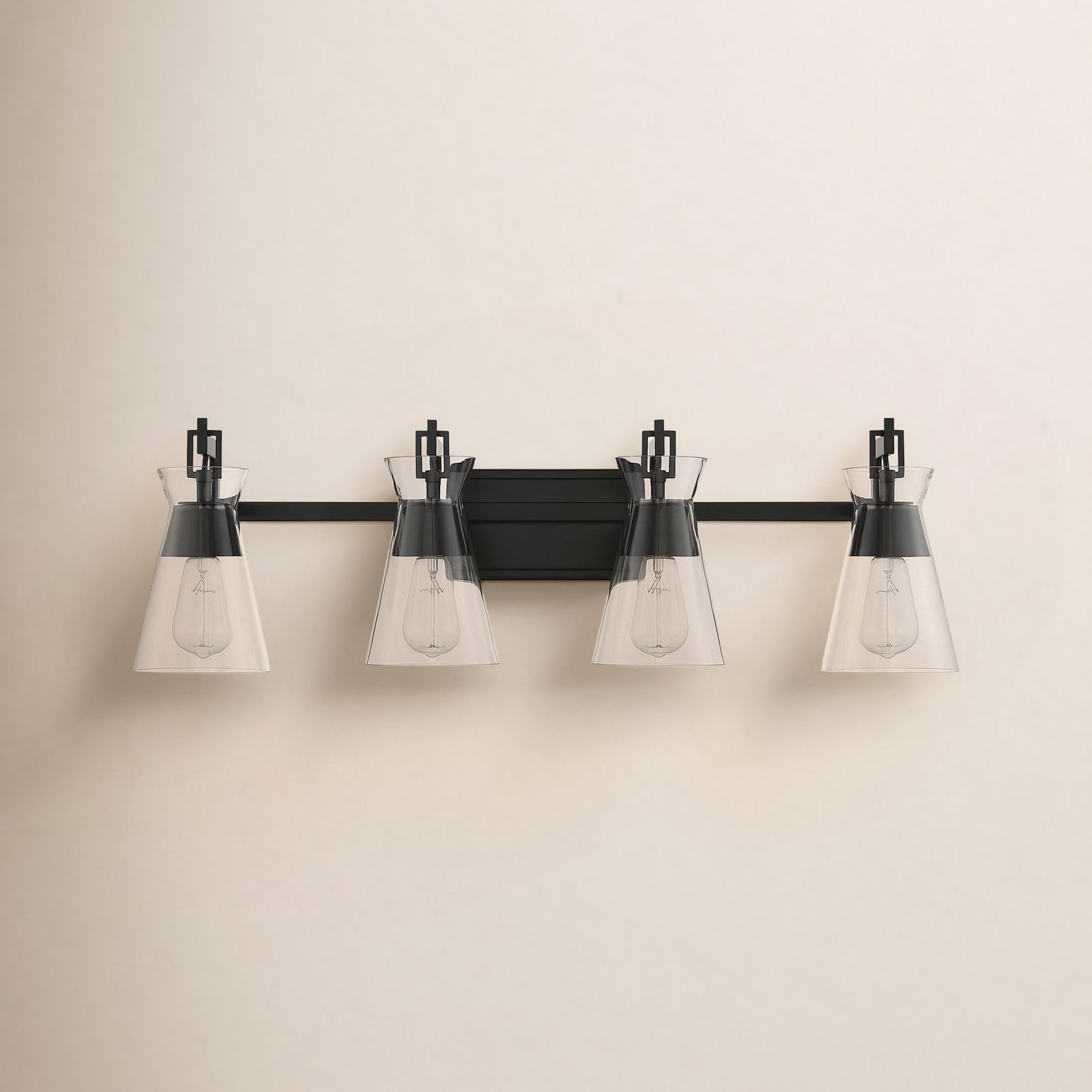 Kesia Bath Sconce, Brass, 9.5" H x 32" W x 32" D, 4 Lights