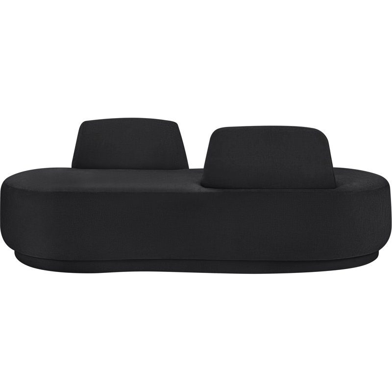 Argyle Fabric Chaise/Loveseat, Black Chenille Fabric