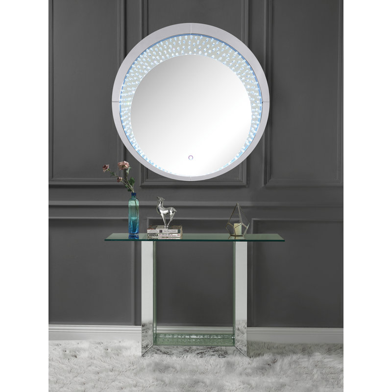 Console avec miroir et faux cristal