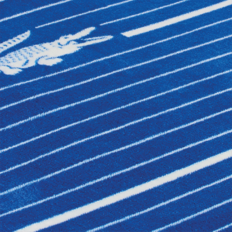 Lacoste Oversized Cotton Velour Beach Towel 36x72 – Quick-Dry Absorbent Reversible Terry Loop Back, Soft Luxury Pool & Beach Towel, Croc Shirting Blue