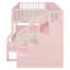 Lit superposé double XL/queen avec glissade, escalier de rangement, cadre en bois massif, barres de sécurité pour fenêtre, rose pâle-1319794468