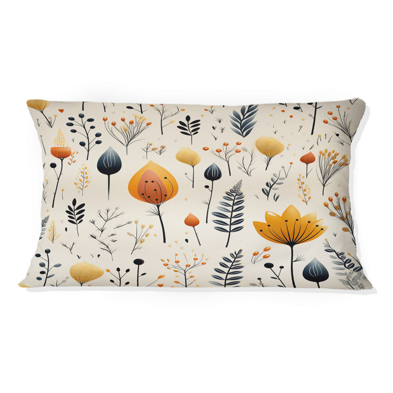 Charme floral nordique ivoire et beige - Coussin imprimé floral
