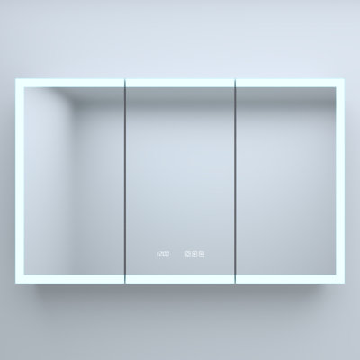 Rectangular Silver Aluminum Recessed/Surface Medicine Cabinet