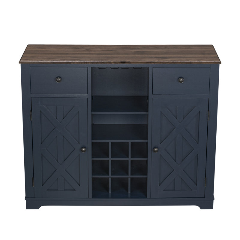 Buffet 2 tiroirs 47 po FWC20103B, Marine / Brun