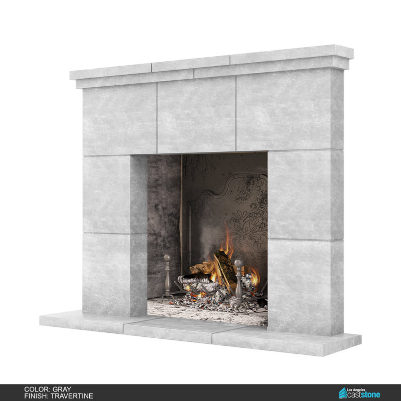 Tuscany Fireplace Surround, Travertine Gray