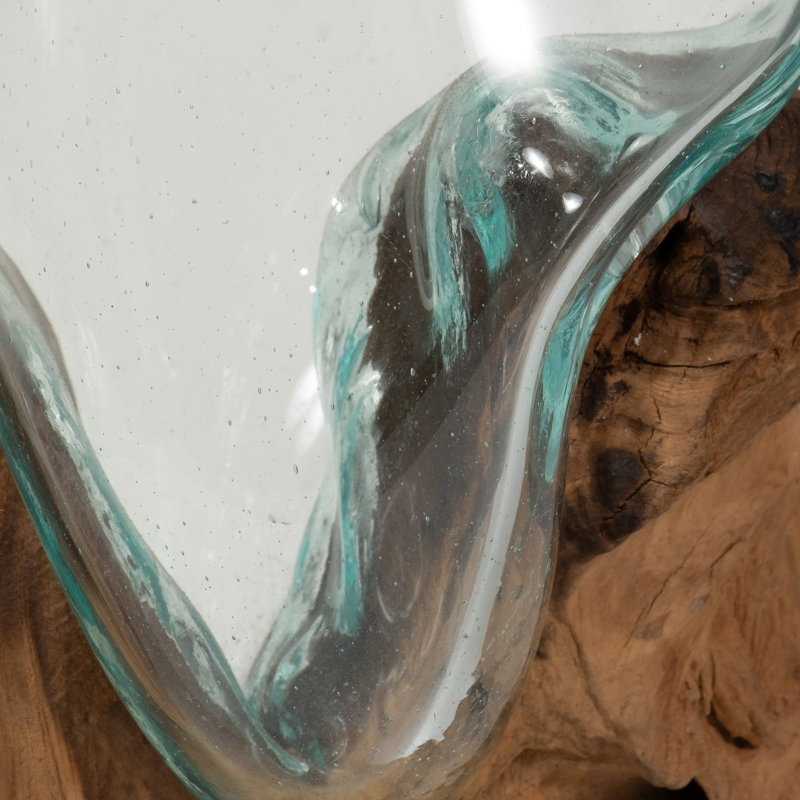 Vase en verre Arelli, H 13 po x l 7 po x P 5 po