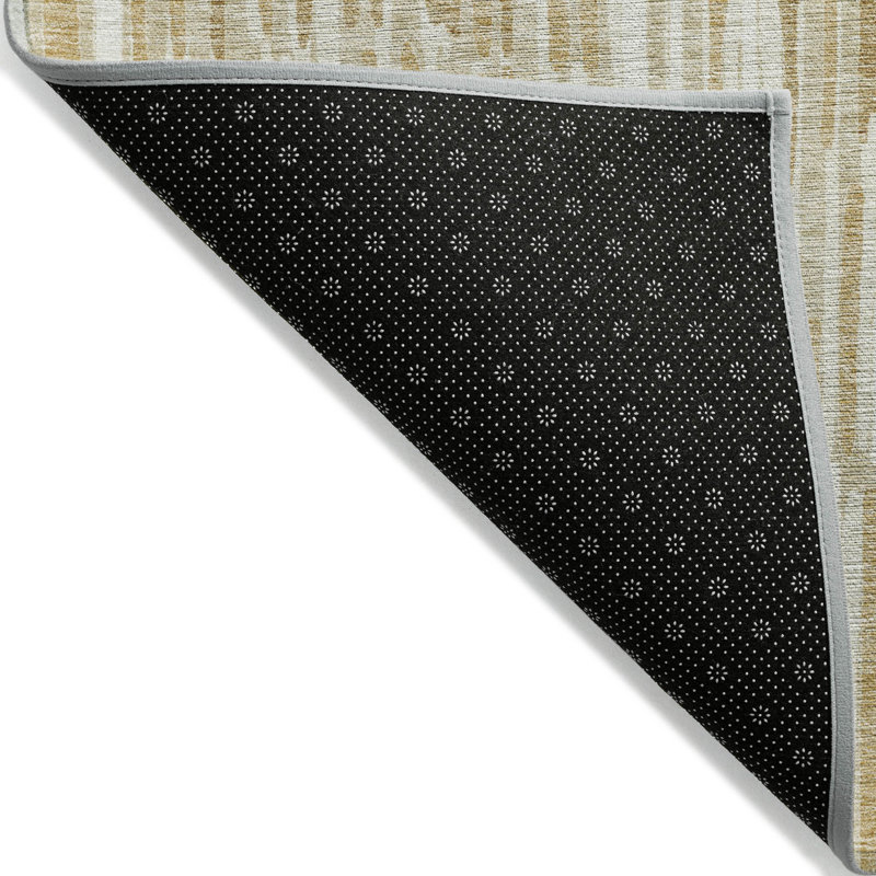 Tapis intérieur lavable abstrait beige et ivoire 5 pi x 8 pi