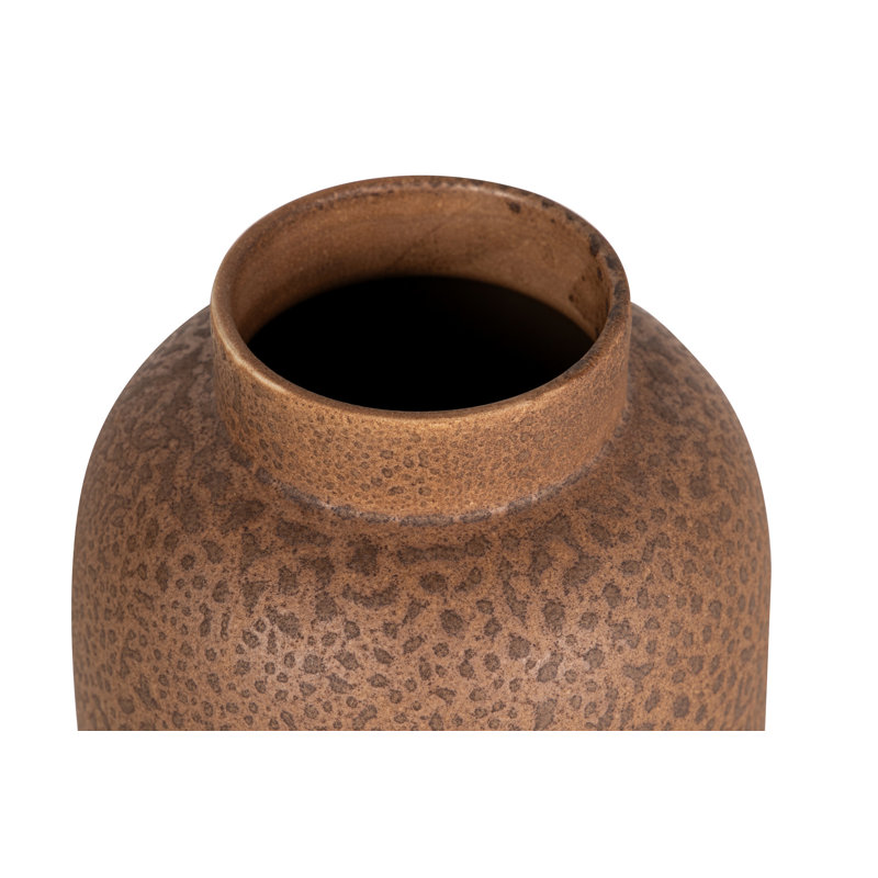 WHITE BROWN CERAMIC VASE, overall height- 34cm