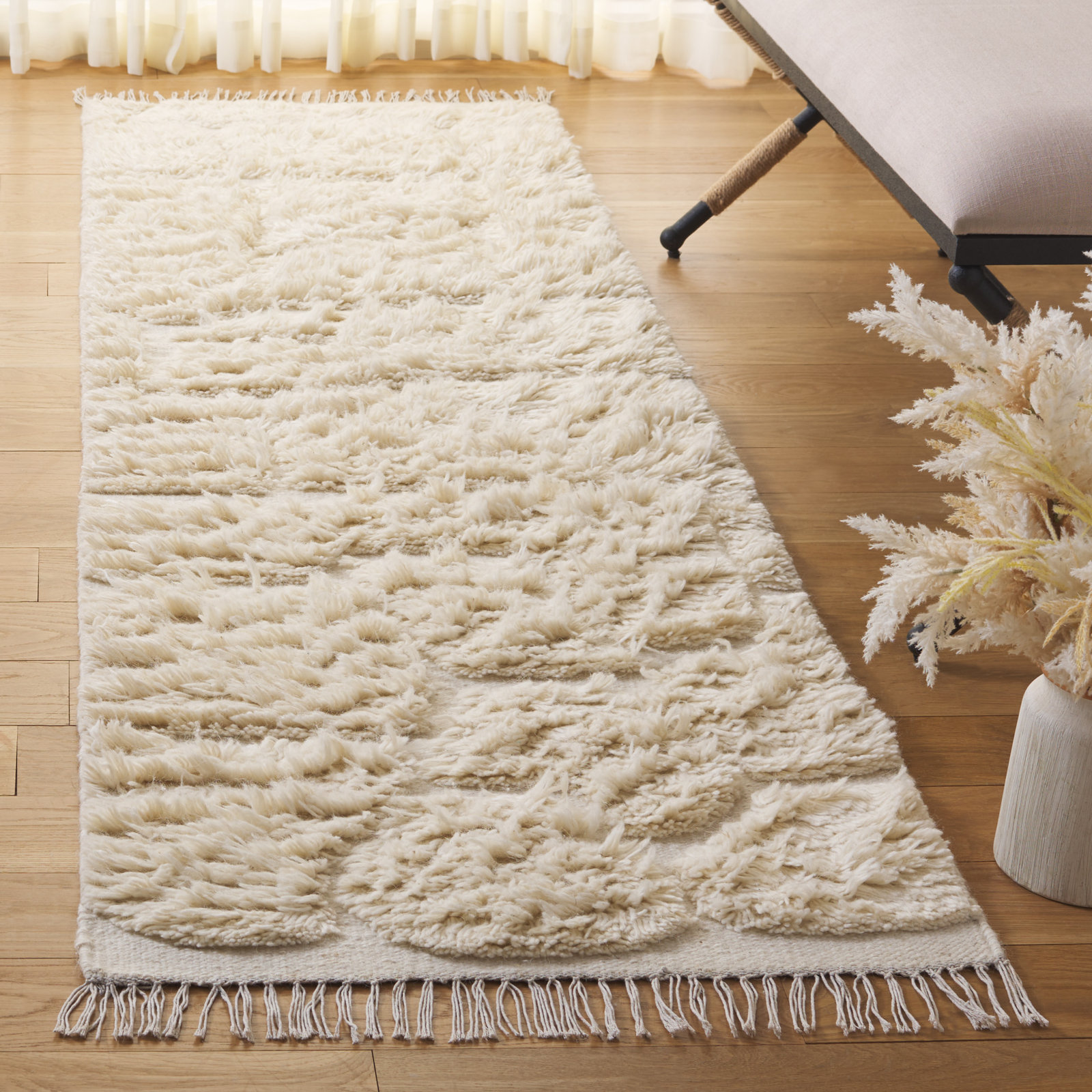 Hand-Woven Geometric Rug, Runner 2'3" x 8'