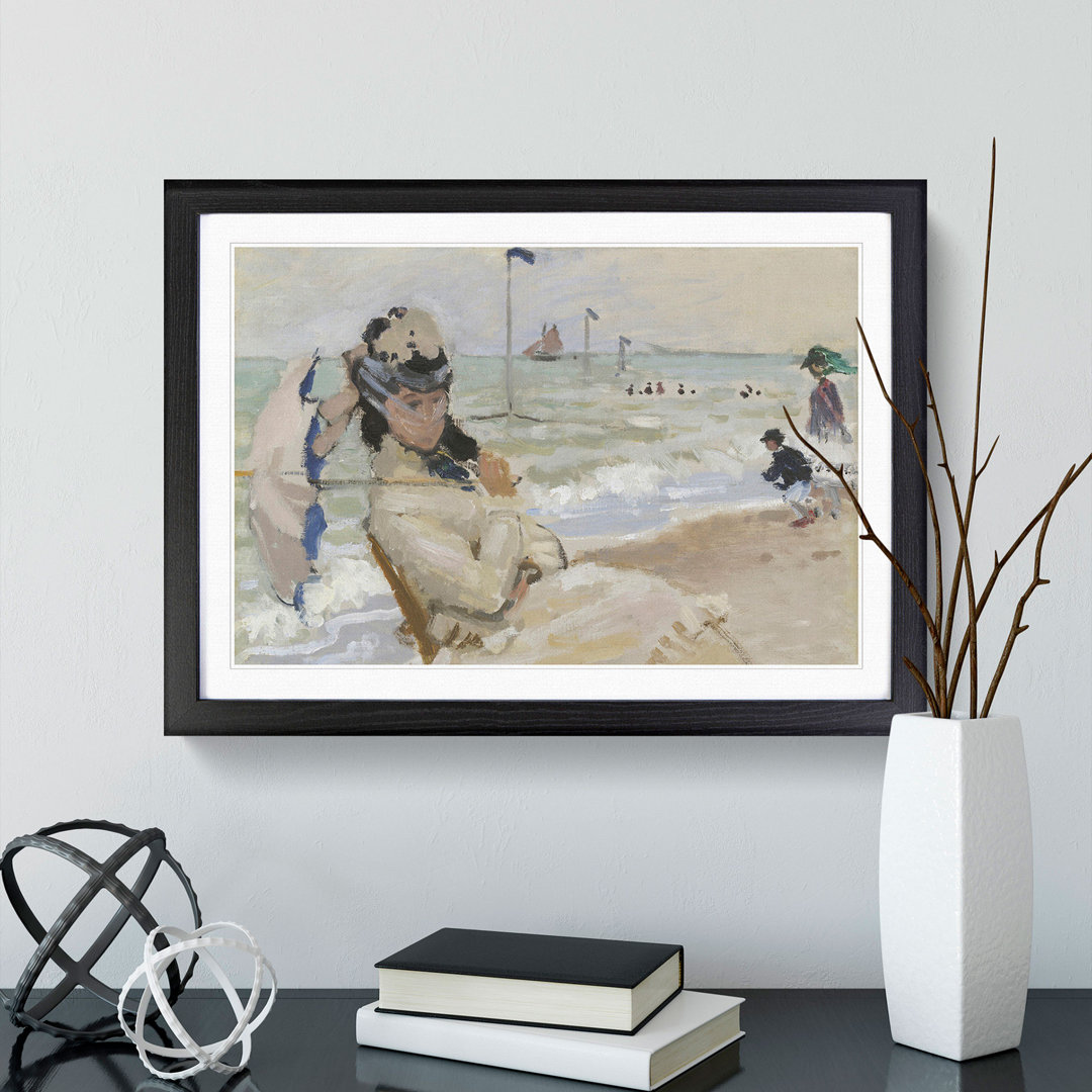 Camille on the Beach in Trouville by Claude Monet - Picture Frame Painting