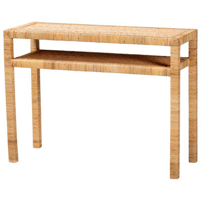 Console en rotin et bois d'acacia