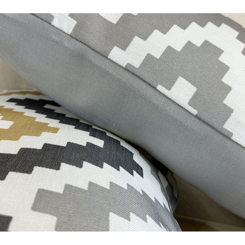 Ensemble de 2 housses de coussin décoratives imprimées de 14 po x 26 po, Chevrons, H 14 po x l 26 po