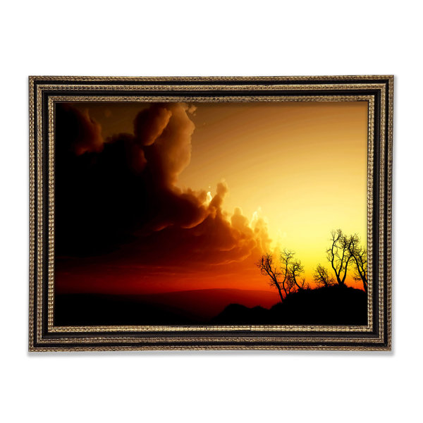 Ebern Designs Orange Sun Clouds - Single Picture Frame Art Prints ...