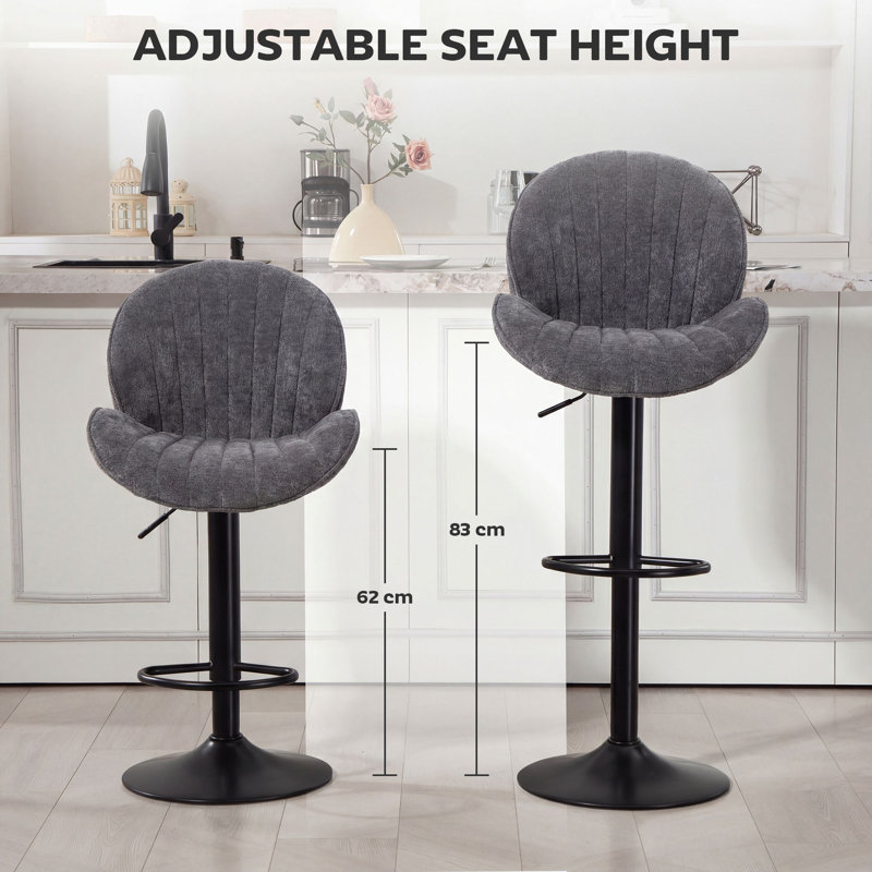 Swivel Upholstered Adjustable Height Counter Stool
