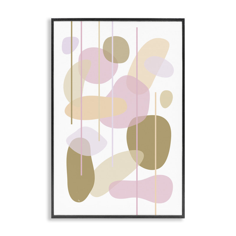 «Oblong Opaque Shapes», art de la giclée encadrée par Martina Pavlova, Giclée encadrée noir minuit, H 18 po x l 12 po