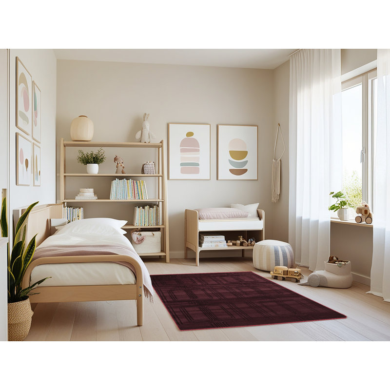 Machine Washable Trellis Brown Area Rug, Rectangle 3' x 5'