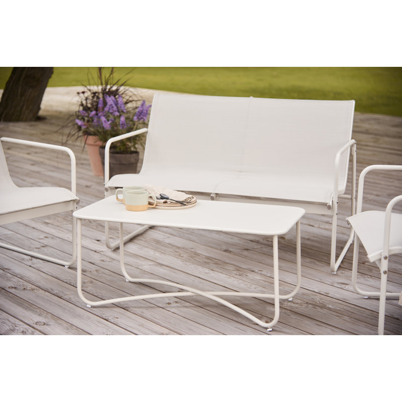 4 Person Seating Group with Textile Seats, Sandy Grey