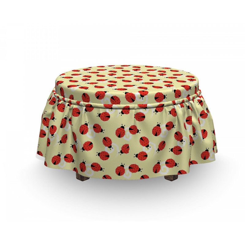 Housse pour repose-pieds Ladybugs and Swirls