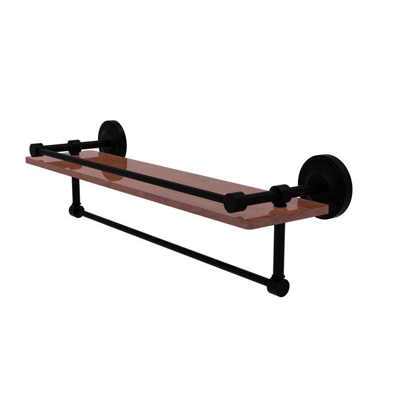 Étagère murale en fer forgé Alcott IPE, Noir mat, H 5 po x l 22 po x P 5 po