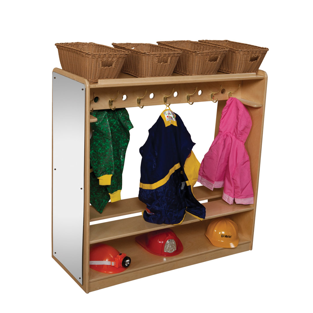 Natural Environments Mobile Double Sided Dress-Up Locker with Mirror Wood Designs