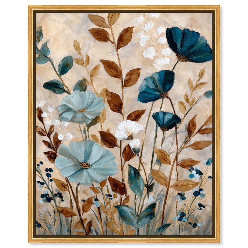 "Autumnal Blues I", impression sur toile par Art Remedy, H 20 po x l 16 po, Cadre doré
