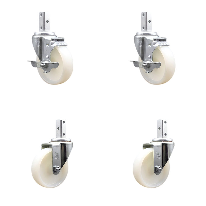4 Piece Nylon Wheel Caster Set