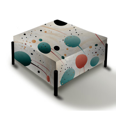 Contemporary Fusion Polka Dots Pattern - Polka Dots Large Square Ottoman