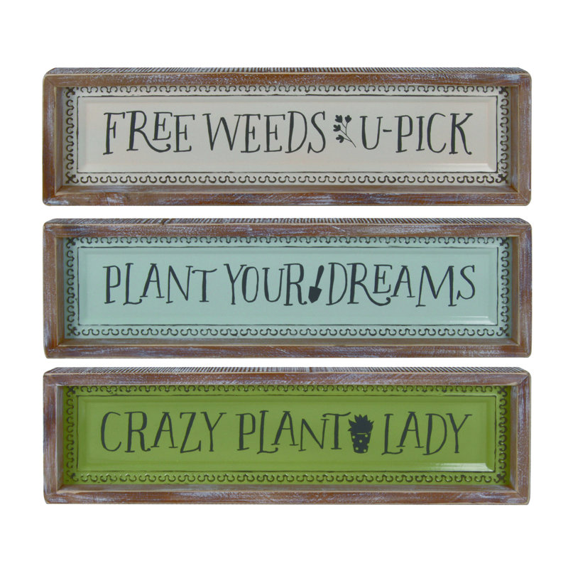  Wood Plant Enthusiast Decor Set of 3 Spring Home Decorations
