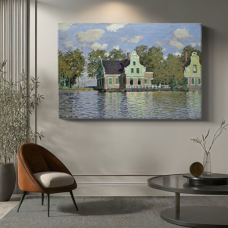 Houses on the Achterzaan-Claude Monet-Gallery Wrapped Canvas-1871, 18 x 27