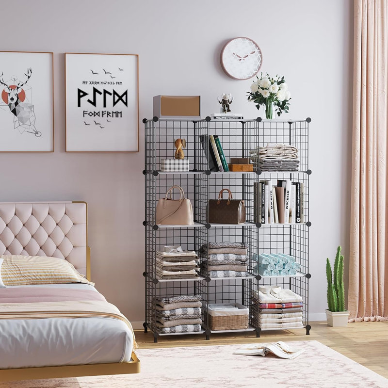 Armoire de rangement empilable à 12 cubes
